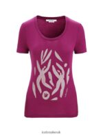 Icebreaker Women Merino Tech Lite II Short Sleeve Scoop T-Shirt Nature Celebration Z04NXR631 Clothing Go Berry - Image 4