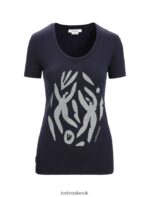 Icebreaker Women Merino Tech Lite II Short Sleeve Scoop T-Shirt Nature Celebration Z04NXR632 Clothing Midnight Navy - Image 4