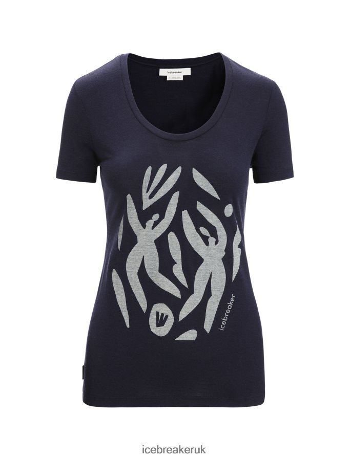 Icebreaker Women Merino Tech Lite II Short Sleeve Scoop T-Shirt Nature Celebration Z04NXR632 Clothing Midnight Navy - Image 4