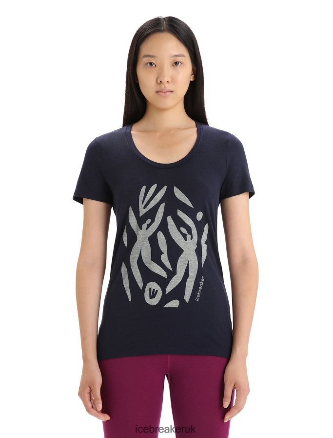 icebreaker_women_merino_tech_lite_ii_short_sleeve_scoop_t_shirt_nature_celebration_z04nxr632_clothing_midnight_navy.jpg Icebreaker Women Merino Tech Lite II Short Sleeve Scoop T-Shirt Nature Celebration Z04NXR632 Clothing Midnight Navy - Image 1
