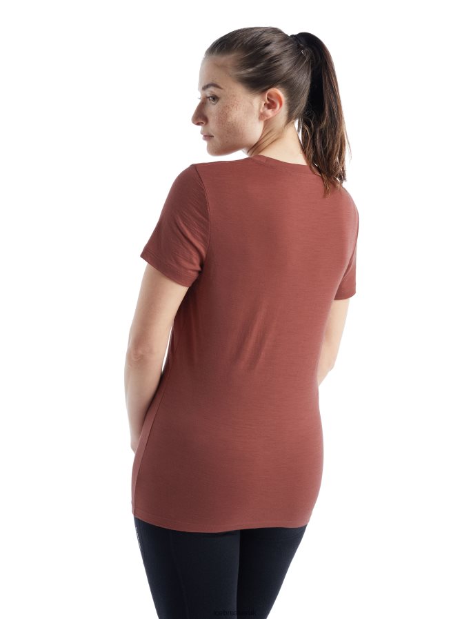 Icebreaker Women Merino Tech Lite II Short Sleeve Scoop T-Shirt Swarming Shapes Z04NXR926 Clothing Grape - Image 3