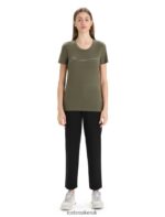Icebreaker Women Merino Tech Lite II Short Sleeve T-Shirt Cadence Paths Z04NXR633 Clothing Loden - Image 3