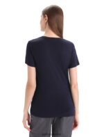 Icebreaker Women Merino Tech Lite II Short Sleeve T-Shirt Cadence Paths Z04NXR634 Clothing Midnight Navy - Image 2