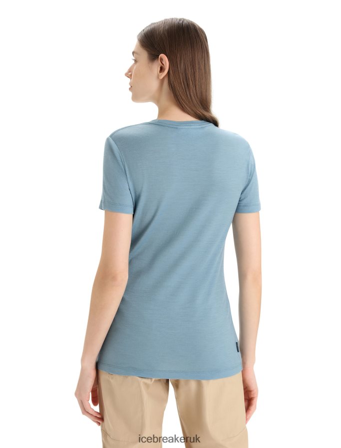 Icebreaker Women Merino Tech Lite II Short Sleeve T-Shirt Earth Z04NXR670 Clothing Astral Blue - Image 2