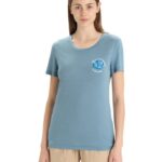 Icebreaker Women Merino Tech Lite II Short Sleeve T-Shirt Earth Z04NXR670 Clothing Astral Blue