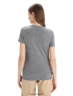 Icebreaker Women Merino Tech Lite II Short Sleeve T-Shirt Earth Z04NXR671 Clothing Gritstone Heather - Image 2