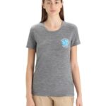 Icebreaker Women Merino Tech Lite II Short Sleeve T-Shirt Earth Z04NXR671 Clothing Gritstone Heather