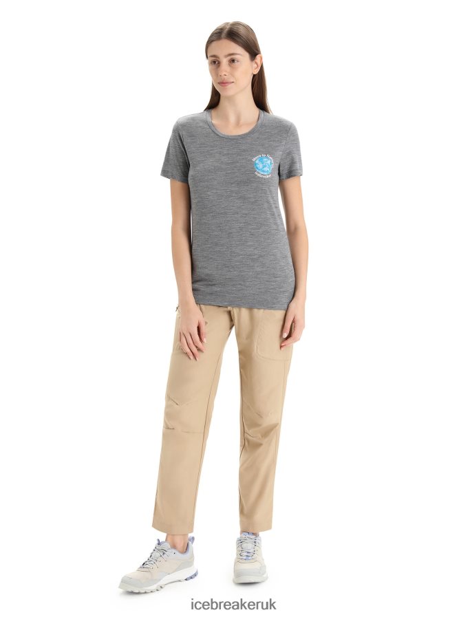 Icebreaker Women Merino Tech Lite II Short Sleeve T-Shirt Earth Z04NXR671 Clothing Gritstone Heather - Image 3
