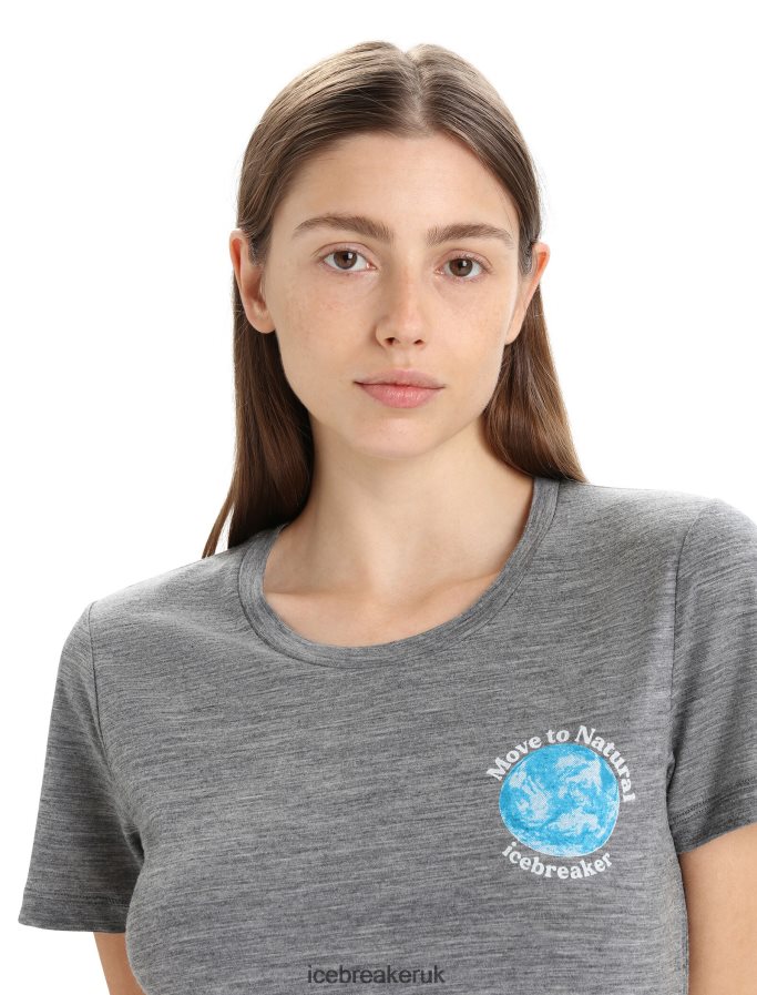 Icebreaker Women Merino Tech Lite II Short Sleeve T-Shirt Earth Z04NXR671 Clothing Gritstone Heather - Image 4