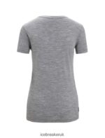 Icebreaker Women Merino Tech Lite II Short Sleeve T-Shirt Earth Z04NXR671 Clothing Gritstone Heather - Image 6