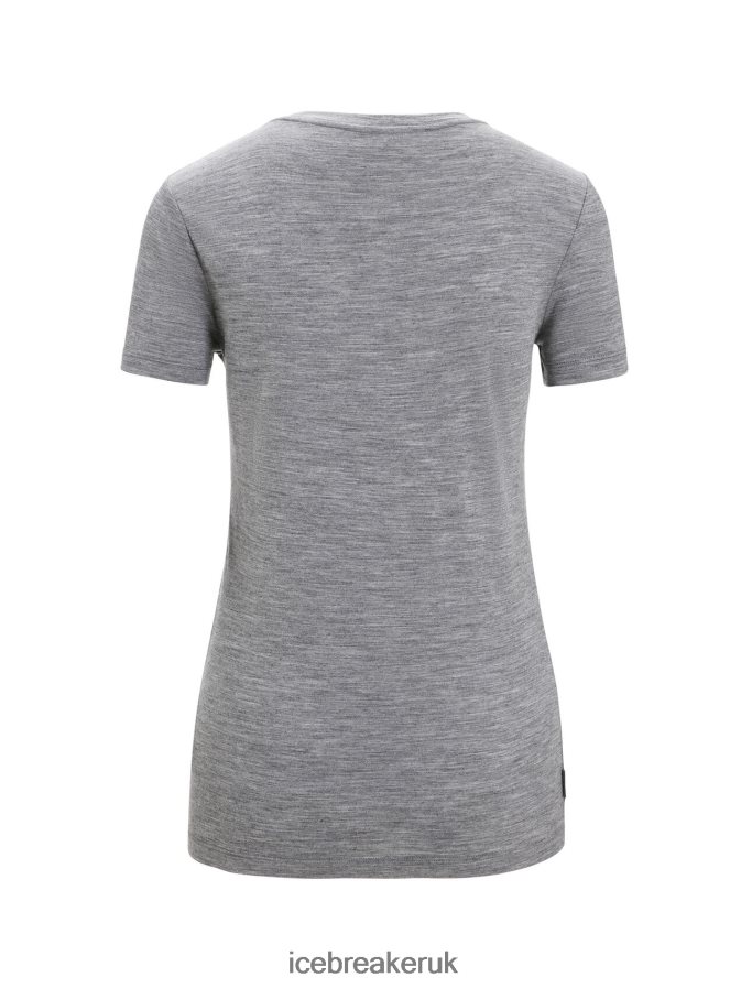 Icebreaker Women Merino Tech Lite II Short Sleeve T-Shirt Earth Z04NXR671 Clothing Gritstone Heather - Image 6