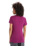 Icebreaker Women Merino Tech Lite II Short Sleeve T-Shirt Moon Phase Z04NXR614 Clothing Go Berry - Image 2