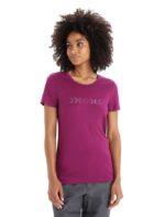 Icebreaker Women Merino Tech Lite II Short Sleeve T-Shirt Moon Phase Z04NXR614 Clothing Go Berry