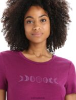Icebreaker Women Merino Tech Lite II Short Sleeve T-Shirt Moon Phase Z04NXR614 Clothing Go Berry - Image 4