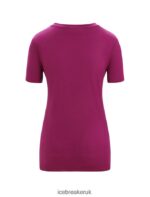 Icebreaker Women Merino Tech Lite II Short Sleeve T-Shirt Moon Phase Z04NXR614 Clothing Go Berry - Image 6