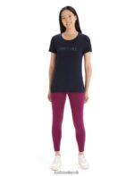 Icebreaker Women Merino Tech Lite II Short Sleeve T-Shirt Moon Phase Z04NXR615 Clothing Midnight Navy - Image 3