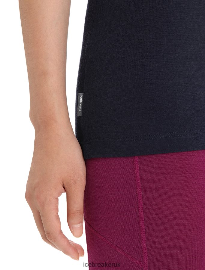 Icebreaker Women Merino Tech Lite II Short Sleeve T-Shirt Moon Phase Z04NXR615 Clothing Midnight Navy - Image 5