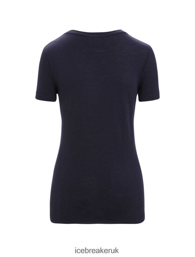 Icebreaker Women Merino Tech Lite II Short Sleeve T-Shirt Moon Phase Z04NXR615 Clothing Midnight Navy - Image 7
