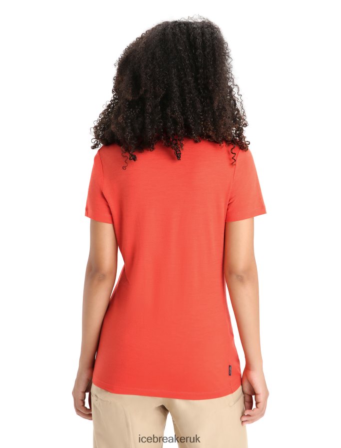 Icebreaker Women Merino Tech Lite II Short Sleeve T-Shirt Moon Phase Z04NXR616 Clothing Vibrant Earth - Image 2