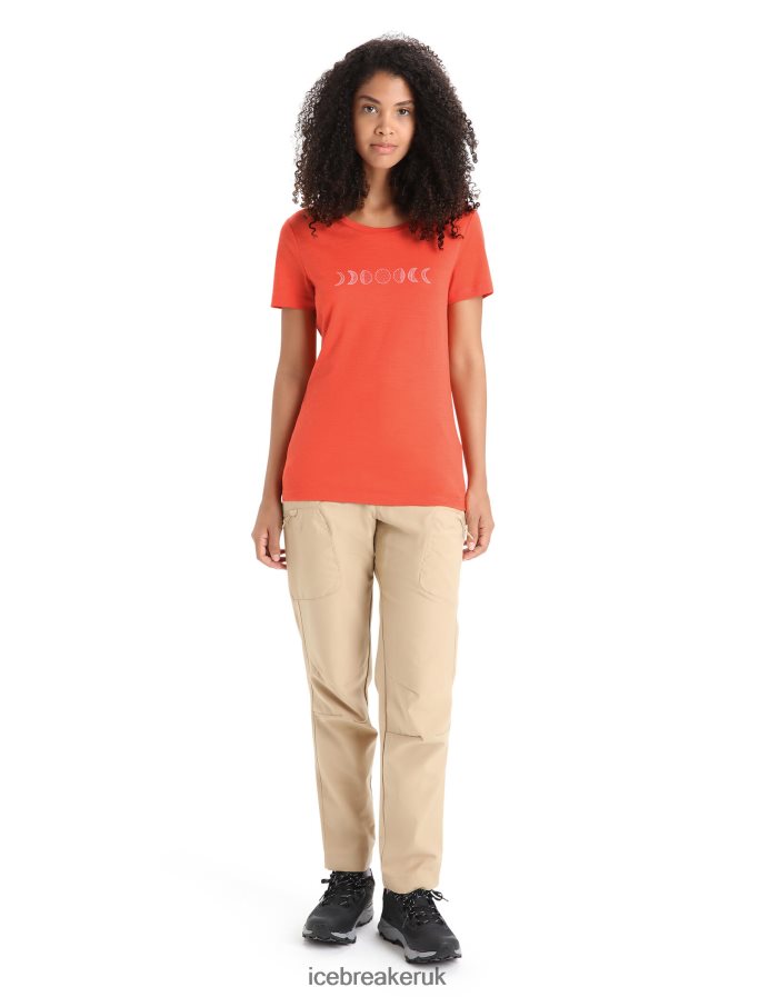 Icebreaker Women Merino Tech Lite II Short Sleeve T-Shirt Moon Phase Z04NXR616 Clothing Vibrant Earth - Image 3