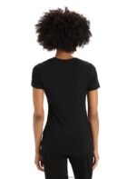 Icebreaker Women Merino Tech Lite II Short Sleeve T-Shirt Mountain Geology Z04NXR629 Clothing Black - Image 2