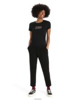 Icebreaker Women Merino Tech Lite II Short Sleeve T-Shirt Mountain Geology Z04NXR629 Clothing Black - Image 3