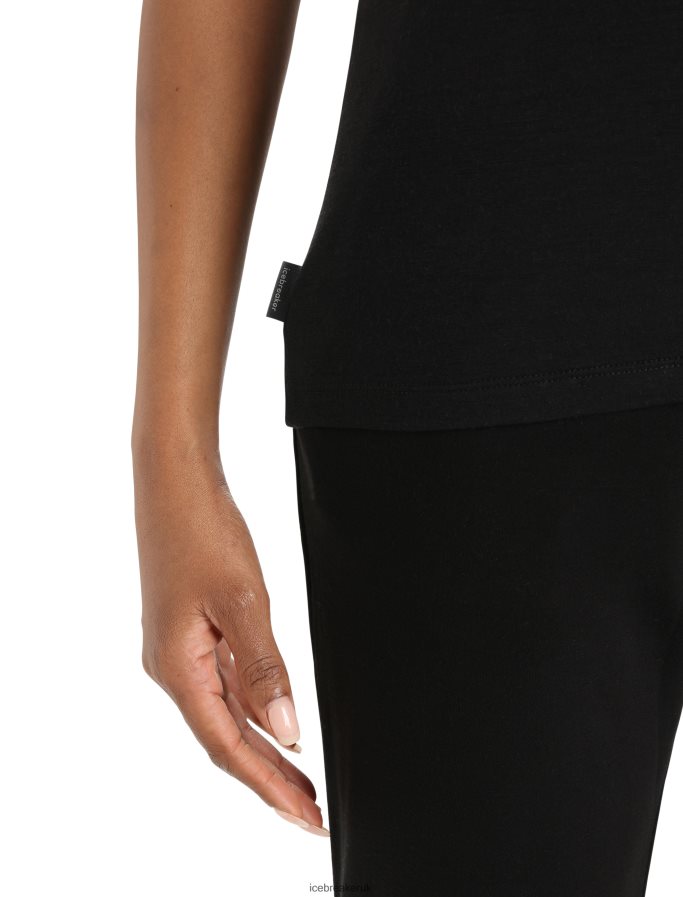 Icebreaker Women Merino Tech Lite II Short Sleeve T-Shirt Mountain Geology Z04NXR629 Clothing Black - Image 6