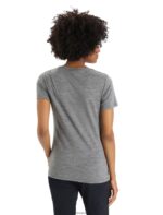 Icebreaker Women Merino Tech Lite II Short Sleeve T-Shirt Mountain Geology Z04NXR630 Clothing Gritstone Heather - Image 2