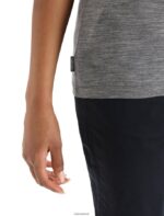 Icebreaker Women Merino Tech Lite II Short Sleeve T-Shirt Mountain Geology Z04NXR630 Clothing Gritstone Heather - Image 5
