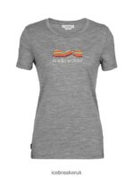Icebreaker Women Merino Tech Lite II Short Sleeve T-Shirt Mountain Geology Z04NXR630 Clothing Gritstone Heather - Image 6