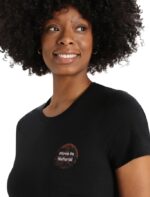 Icebreaker Women Merino Tech Lite II Short Sleeve T-Shirt Natural Alps Z04NXR811 Clothing Black - Image 4
