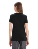 Icebreaker Women Merino Tech Lite II Short Sleeve T-Shirt Natural Z04NXR664 Clothing Black - Image 2