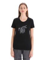 Icebreaker Women Merino Tech Lite II Short Sleeve T-Shirt Natural Z04NXR664 Clothing Black
