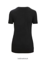 Icebreaker Women Merino Tech Lite II Short Sleeve T-Shirt Natural Z04NXR664 Clothing Black - Image 7