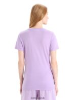 Icebreaker Women Merino Tech Lite II Short Sleeve T-Shirt Natural Z04NXR665 Clothing Purple Gaze - Image 2