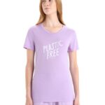 Icebreaker Women Merino Tech Lite II Short Sleeve T-Shirt Natural Z04NXR665 Clothing Purple Gaze