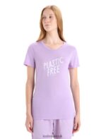 Icebreaker Women Merino Tech Lite II Short Sleeve T-Shirt Natural Z04NXR665 Clothing Purple Gaze