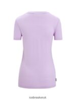 Icebreaker Women Merino Tech Lite II Short Sleeve T-Shirt Natural Z04NXR665 Clothing Purple Gaze - Image 7