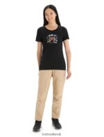 Icebreaker Women Merino Tech Lite II Short Sleeve T-Shirt Spring Run Z04NXR620 Clothing Black - Image 3