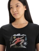 Icebreaker Women Merino Tech Lite II Short Sleeve T-Shirt Spring Run Z04NXR620 Clothing Black - Image 4