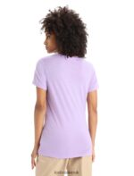Icebreaker Women Merino Tech Lite II Short Sleeve T-Shirt Spring Run Z04NXR621 Clothing Purple Gaze - Image 2