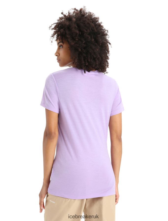 Icebreaker Women Merino Tech Lite II Short Sleeve T-Shirt Spring Run Z04NXR621 Clothing Purple Gaze - Image 2