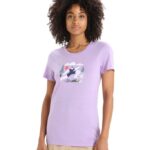 Icebreaker Women Merino Tech Lite II Short Sleeve T-Shirt Spring Run Z04NXR621 Clothing Purple Gaze