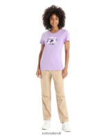 Icebreaker Women Merino Tech Lite II Short Sleeve T-Shirt Spring Run Z04NXR621 Clothing Purple Gaze - Image 3