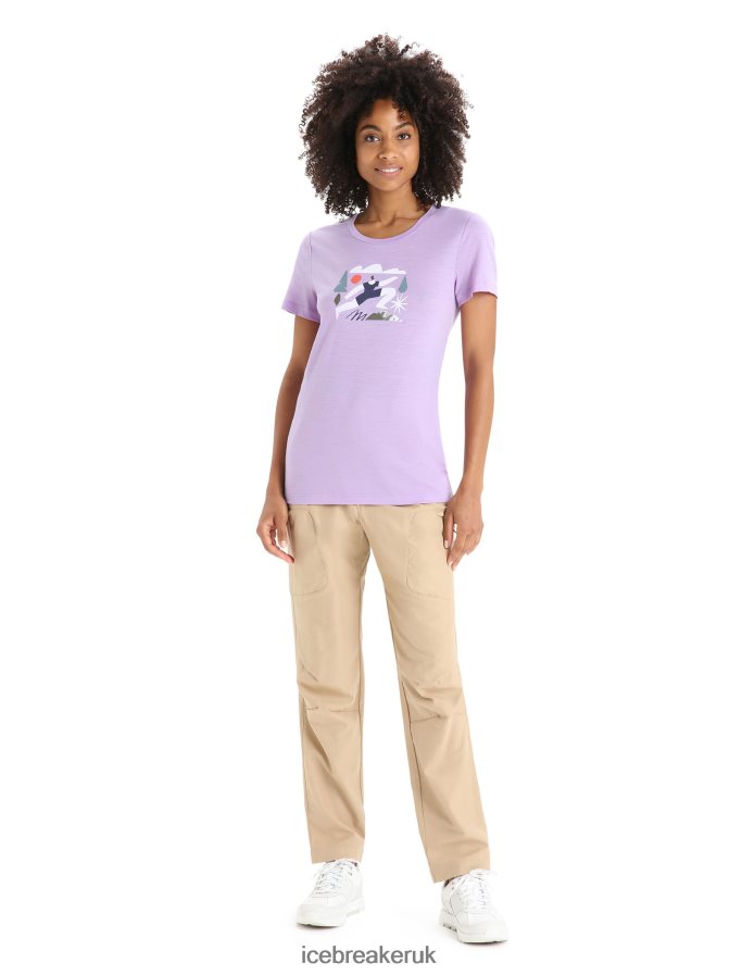 Icebreaker Women Merino Tech Lite II Short Sleeve T-Shirt Spring Run Z04NXR621 Clothing Purple Gaze - Image 3