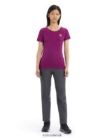 Icebreaker Women Merino Tech Lite II Short Sleeve T-Shirt Springtime Flowers Z04NXR622 Clothing Go Berry - Image 3