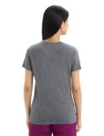 Icebreaker Women Merino Tech Lite II Short Sleeve T-Shirt Springtime Flowers Z04NXR623 Clothing Gritstone Heather - Image 2