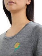 Icebreaker Women Merino Tech Lite II Short Sleeve T-Shirt Springtime Flowers Z04NXR623 Clothing Gritstone Heather - Image 4
