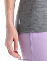 Icebreaker Women Merino Tech Lite II Short Sleeve T-Shirt Springtime Flowers Z04NXR623 Clothing Gritstone Heather - Image 5