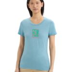 Icebreaker Women Merino Tech Lite II Short Sleeve T-Shirt Wildflower Bloom Z04NXR645 Clothing Astral Blue